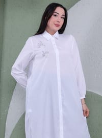 Taşlı Tunik - Beyaz