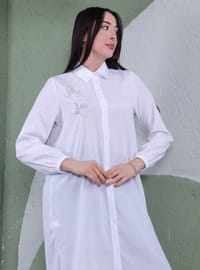 Taşlı Tunik - Beyaz