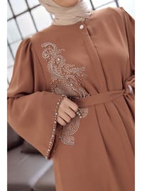 Lora Taşlı Abaya Camel