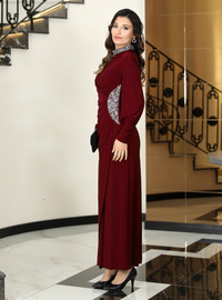 Bayan Abiye Elbise Bordo