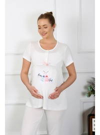 Hamile Pijama Takımı Ekru