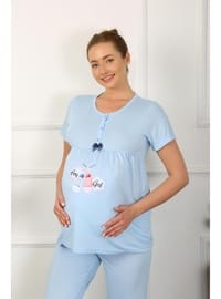 Hamile Pijama Takımı Mavi