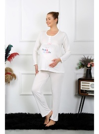Hamile Lohusa Pijama Takımı Ekru