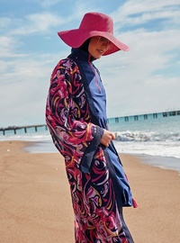 Desenli Kimono Kaftan P2416