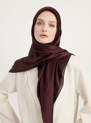 Janjanlı Krinkıl Eşarp - Mürdüm - Schaless