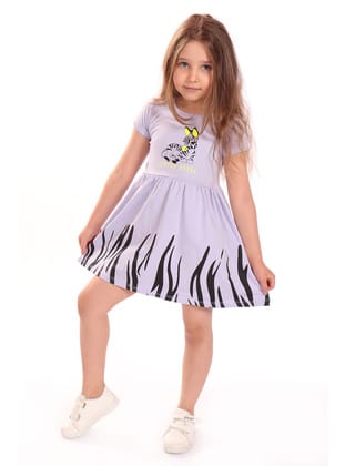 Toontoy Kız Bebek Baskılı Elbise
