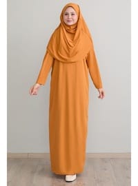 Tek Parça Namaz Elbisesi Camel