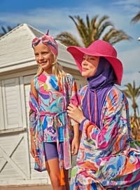Çocuk Desenli Renkli Kimono