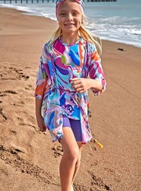 Çocuk Desenli Renkli Kimono