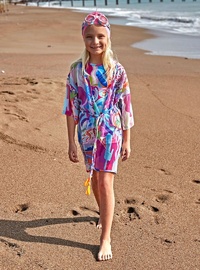 Çocuk Desenli Renkli Kimono