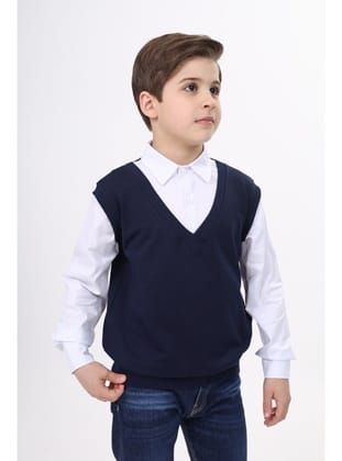 Toontoy Erkek Çocuk Süveterli Okul Gömlek