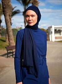 Lacivert Tül Pratik Şal Bone B2402