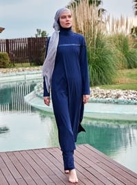 Lacivert Tam Kapalı Tesettür Mayo