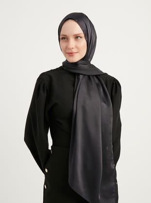 Janjanlı Krinkıl Şal - Koyu Füme - Schaless