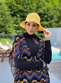 Desenli Pareo-Kaftan Turuncu