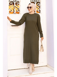Triko Elbise 127cm Yeşil