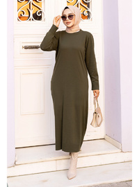 Triko Elbise 127cm Yeşil