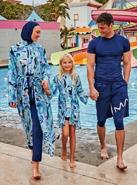 Çocuk Desenli Renkli Kimono