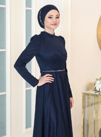 Tesettür Abiye Elbise - Lacivert