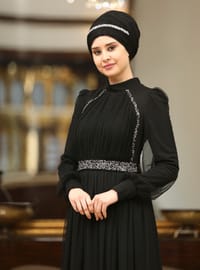 Tesettür Abiye Elbise - Siyah
