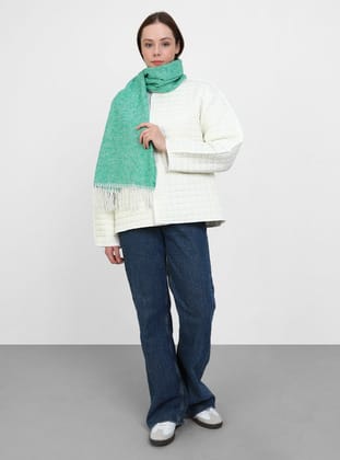 Balıksırtı Düz Atkı- Benetton Yeşili- Tuva