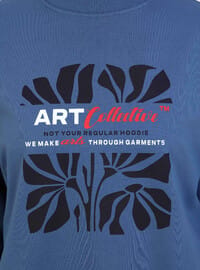 Baskı Detaylı Sweatshirt İndigo Benin