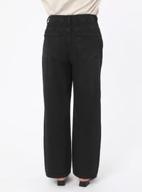 Straight Fit Denim Pantolon Siyah Alia