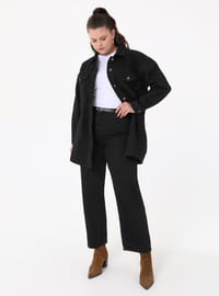 Straight Fit Denim Pantolon Siyah Alia