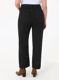 Straight Fit Denim Pantolon Siyah Alia