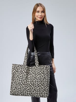 Omuz Çantası - Leopar desenli - Çınar Bez Çanta