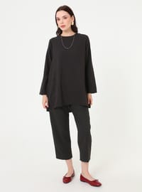 Basic Krinkıl Tunik Siyah