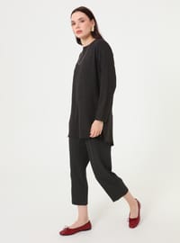 Basic Krinkıl Tunik Siyah