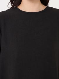 Basic Krinkıl Tunik Siyah