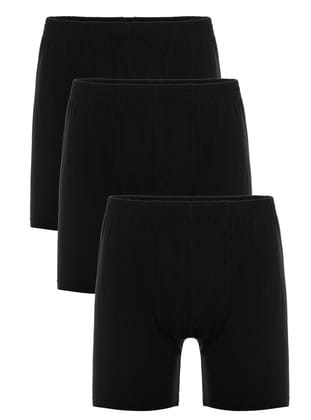 Tolin 3 Lü Paket %100 Pamuklu Erkek Siyah Boxer 416S