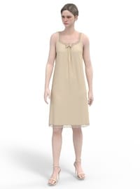 Viskon Kombinezon Gecelik Nude