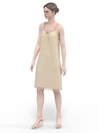 Viskon Kombinezon Gecelik Nude