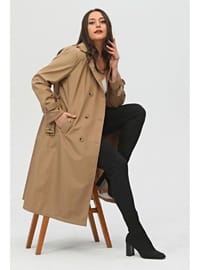 Vizon Büyük Beden Astarlı Trençkot
