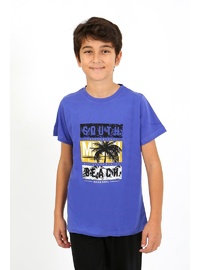 Çocuk Penye Pijama Takımı Saks Mavi