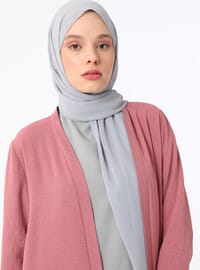 Garni Detaylı Abaya Gül Rengi