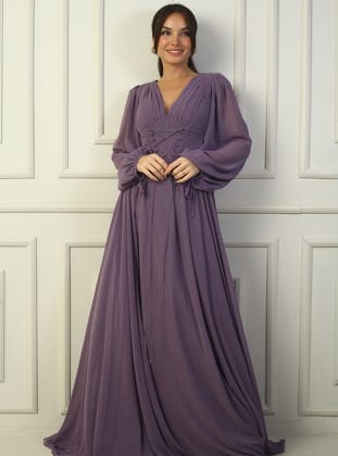Abiye Elbise - Lila - By Saygı
