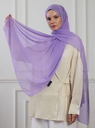 Şifon Şal - Leylak - Pure Scarfs