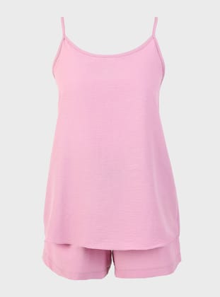 Yumuşak Tuşeli Pijama Takımı - Pembe - Refka