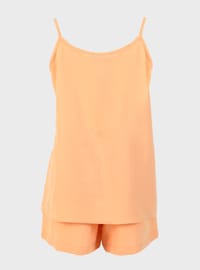 Yumuşak Tuşeli Pijama Takım - Turuncu - Refka