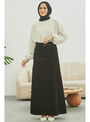 2254- Klasik Gabardin Etek Siyah