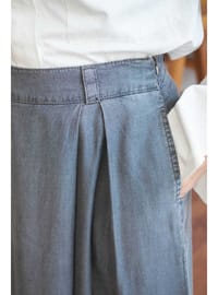 Denim Tensel Pantolon Etek Gri