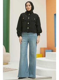 1152 Denim Bol Paça Pantolon Mavi