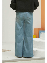 1152 Denim Bol Paça Pantolon Mavi