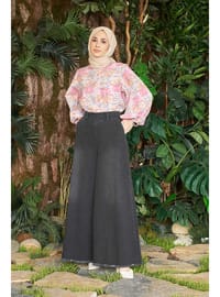 1153 Püsküllü Pantolon Etek Füme