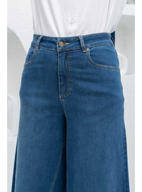Koyu Mavi Denim Pantolon Etek