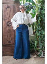 Denim Pantolon Etek Lacivert